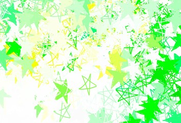 Light Green, Red vector backdrop with small and big stars.