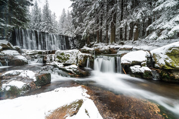 A wild waterfall in Karpacz