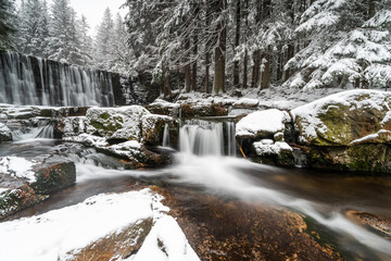 A wild waterfall in Karpacz