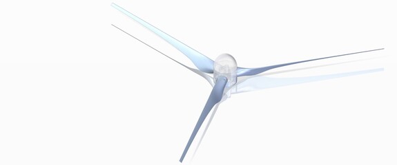 3d illustration, 3D CAD design of wind generator or turbine of wind energy, also known as eolic energy
