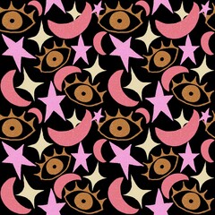 Fototapeta premium Witchy Seamless Pattern
