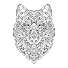 mandala wolf design for tattoo