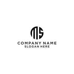 MS monogram logo design vector