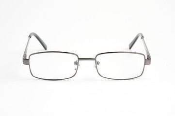 Optical eyeglasses on a white background.