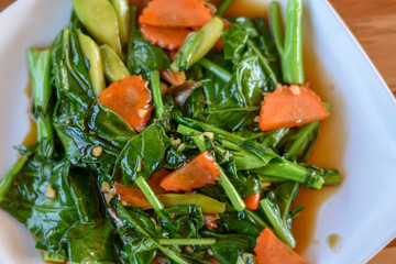 salmon steak with vegetables