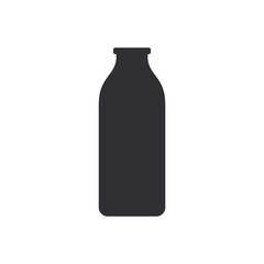 Bottle of milk. Bottle silhouette. Vector icon. Vector bottle. Stencil of beer bottle. Flask template. Jar icon. Medical flask. Medicine vial. Shape For 3d modeling. Logo template.