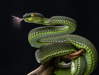 Green viper snake