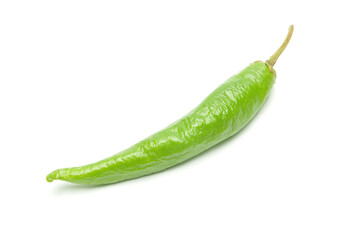 Green peppers on white background