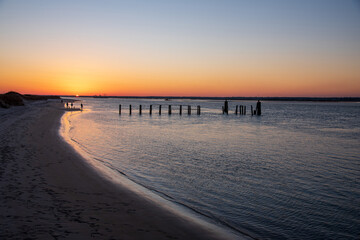 Naklejka premium Sunset on Topsail Island