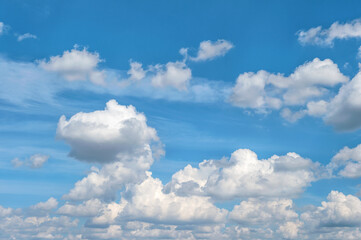 Beautiful cloudy blue sky Nature background Environment