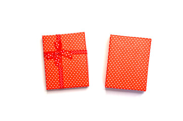Obraz premium red gift box background, christmas, mothers day, valentines day holidays concept