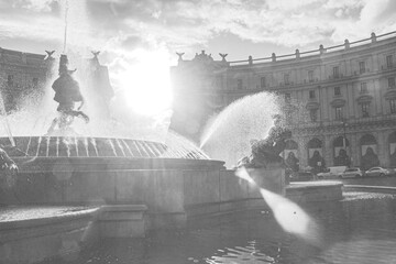 Piazza Esedra, Roma 2020 
Black and White 