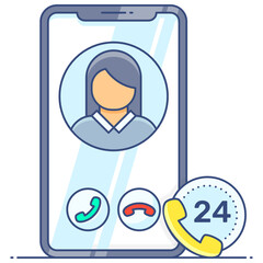 
Mobile call service flat icon, mobile communication 
