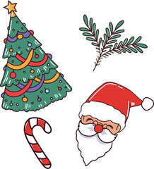 santa claus and christmas tree