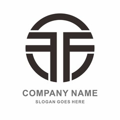 Monogram Letter F Geometric Circle Architecture Interior Construction Business Company Stock Vector Logo Design Template