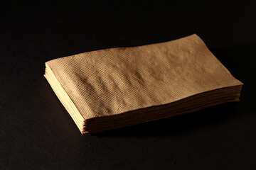 Serviette napkins against black background