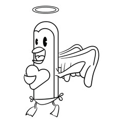 coloring book kid cupid penguin