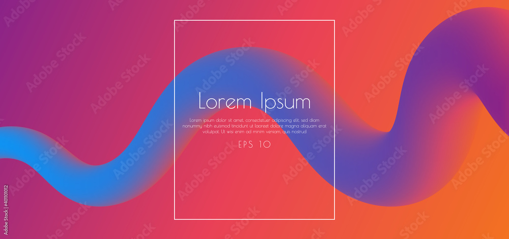 Wall mural line wave shape design abstract background colorful concept.