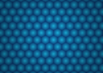 Hexagon shape design honeycomb concept blue light glow design.