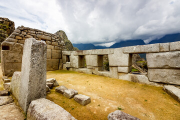 Fototapeta na wymiar View of the Incan citadel Machu Picchu - Cuzco, Peru