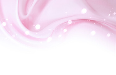 ピンクの布（優美な曲線）光輝くボケ
