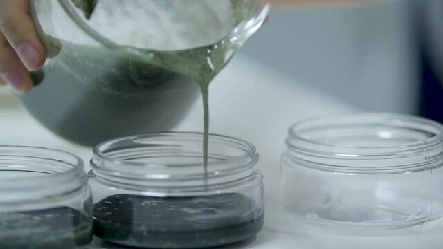 Pack the cosmetics in a clear plastic jar.