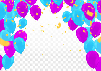 celebration consisting of balloons of various colors, the main color is purple, used in many pageants and parties.