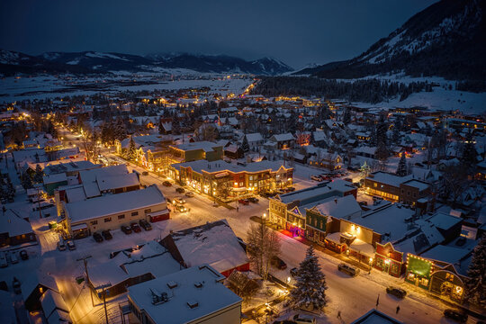 Aerial View of the Ski Resort Town of Crested Butte, Colorado