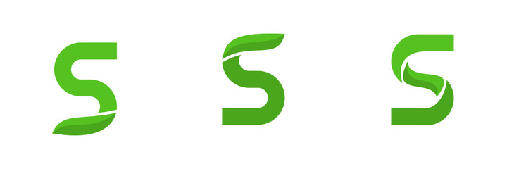 Fototapeta premium S letter and leaf logo design template