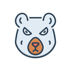 Color illustration icon for bear