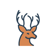 Color illustration icon for deer