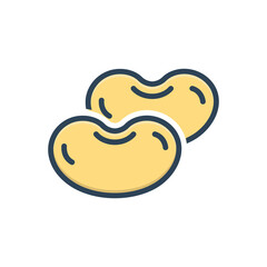 Color illustration icon for bean