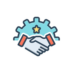 Color illustration icon for partnership