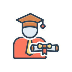 Color illustration icon for scholarship