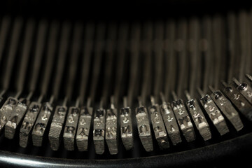 Vintage Manual Typewriter Letters, Close-up