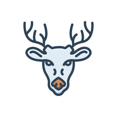 Color illustration icon for deer