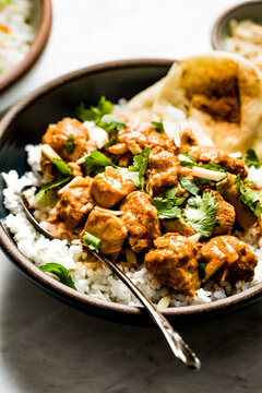 Butter chicken curry with rice