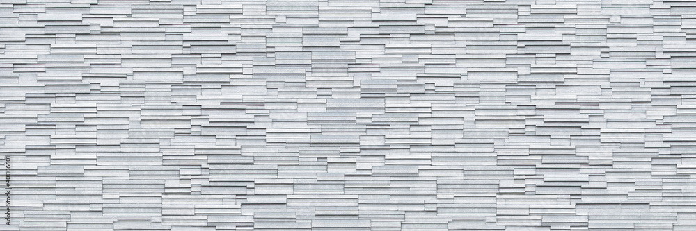 Aufkleber horizontal modern white slate brick wall for pattern and background