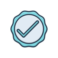 Color illustration icon for okay