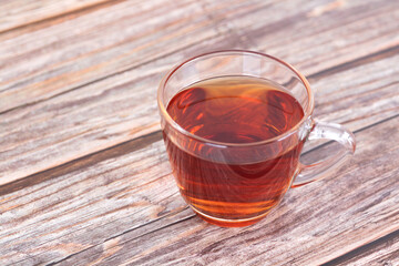 A cup of black tea drink