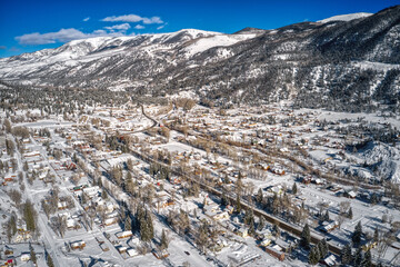 Aerial View of Lake City which is the most isolated Town in Colorado © Jacob