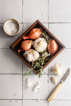 Shallots and garlic