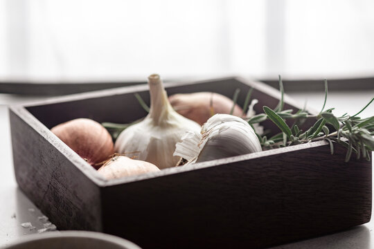Shallots and garlic