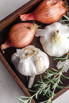 Shallots and garlic