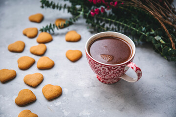 Hot chocolate and gingerbread cookies