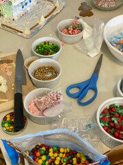 Gingerbread house decorating toppings