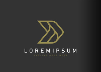 Logistic logo design. Vector illustration of simple forward arrow delivery icon design. Modern logo design with line art style.