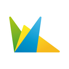 origami company logo colorful design icon