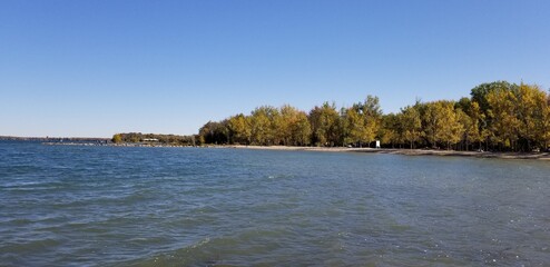 lake with the beach