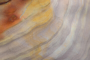 Striped slopes of natural stone mountain walls